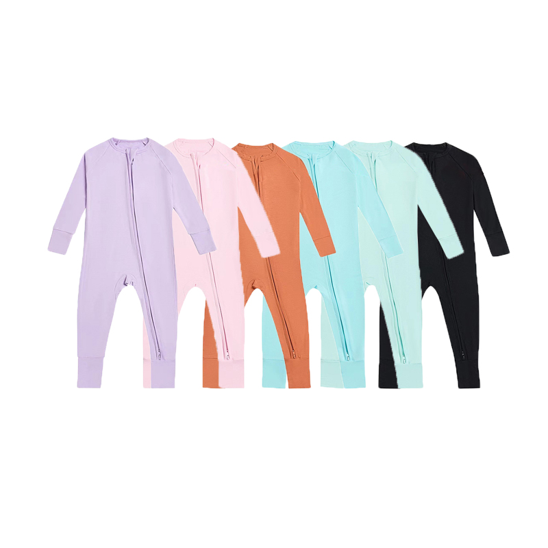 Bambus Baba Pizsama Zipper Footie Pizsama Romper