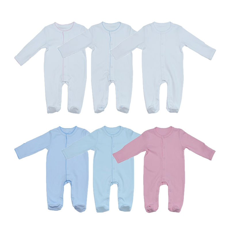 Picot Trim újszülött hazajövő ruházat csecsemők Onesie Romper készlet